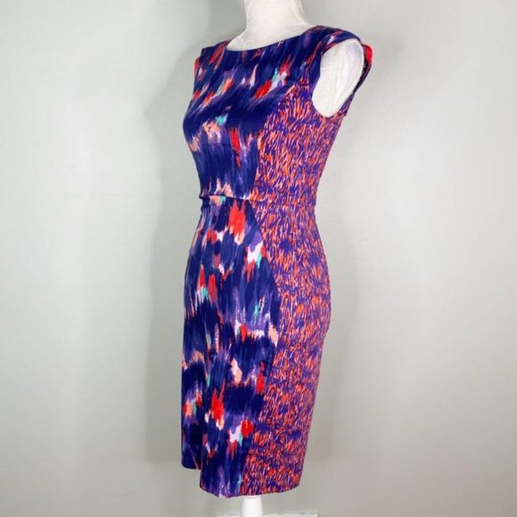 French Connection Purple Cap Sleeves Midi Short Casual Dress [size 6] - Picture 1 of 6